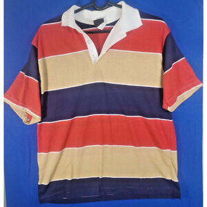 Botany 500 Polo Shirt Mens Large Short Sleeve Golf Style Stripped